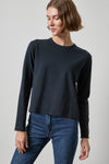 Rolled Edge Relaxed Tee Womens Top Black A1