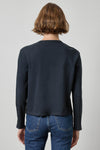 Rolled Edge Relaxed Tee Womens Top Black A2