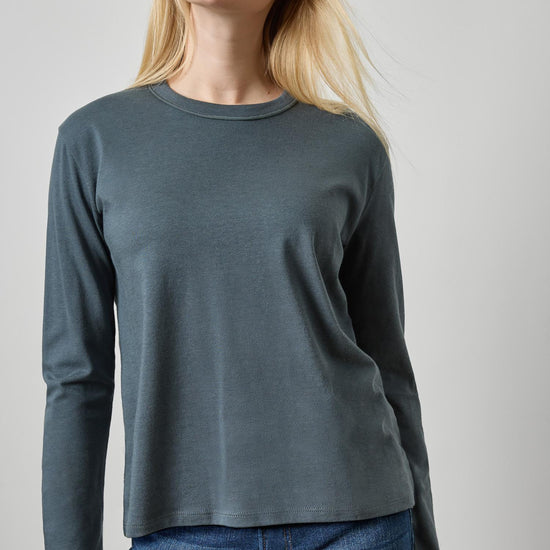 Rolled Edge Relaxed Tee Womens Top Mineral A1