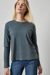 Rolled Edge Relaxed Tee Womens Top Mineral A1