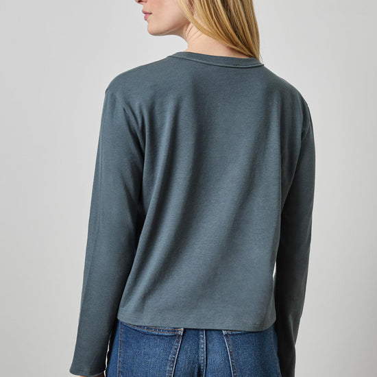 Rolled Edge Relaxed Tee Womens Top Mineral A2