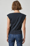 Drape Neck Wedge Top Womens Top Black A2