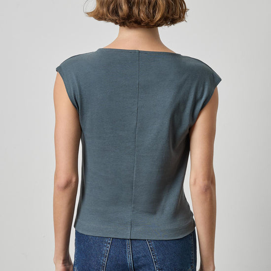 Drape Neck Wedge Top Womens Top Mineral A2