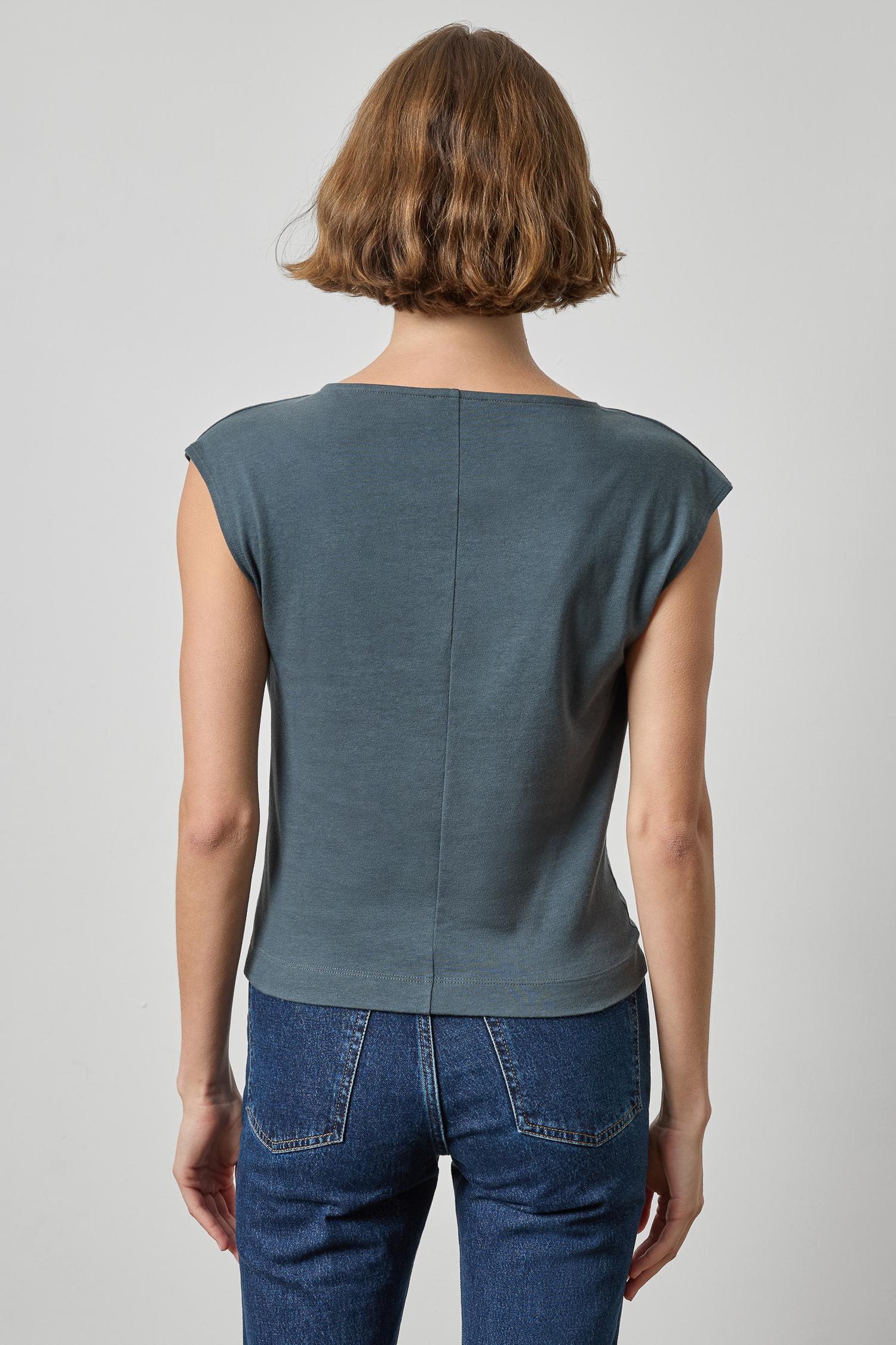 Drape Neck Wedge Top Womens Top Mineral A2