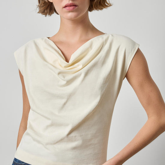 Drape Neck Wedge Top Womens Top Rope A1