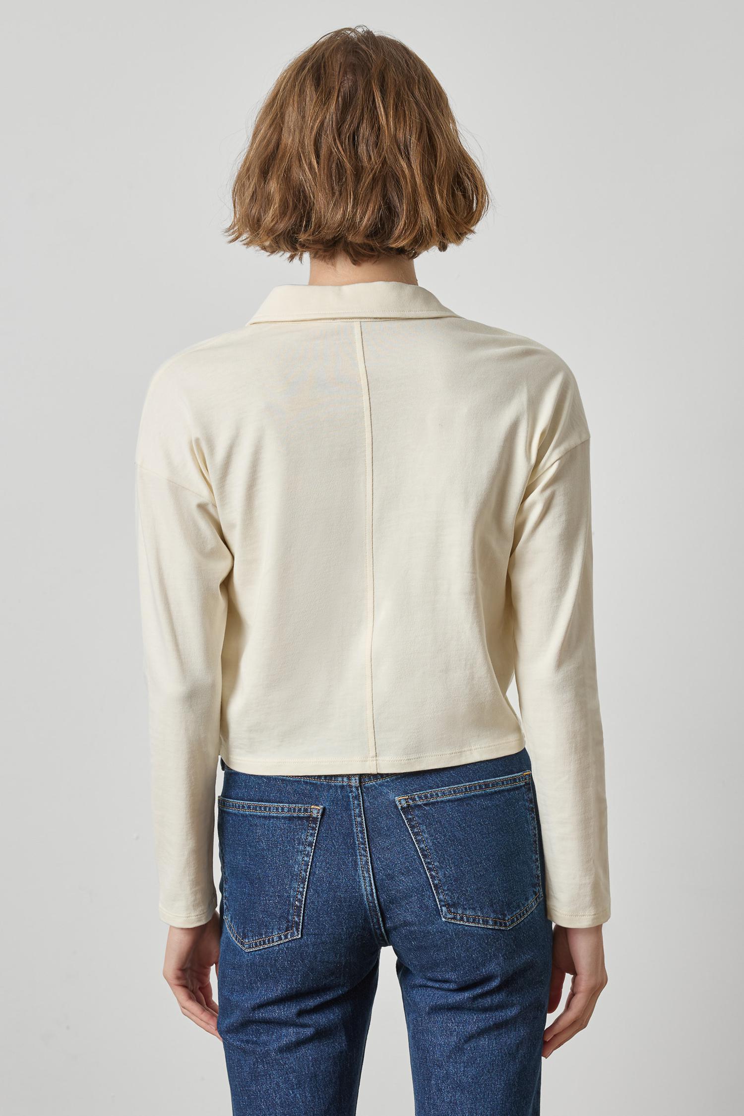 Faux Wrap Collared Top Womens Top Rope A2