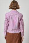Straight Fit Short Button Down Womens Top Snapdragon Stripe A2