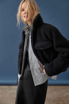 Dolman Sleeve Button Down Shirt Womens Top Mineral Stripe C2