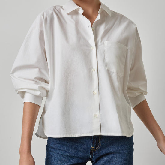 Dolman Sleeve Button Down Shirt Womens Top White A1