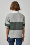 Oversized Elbow Sleeve Rugby Womens Top Heather Grey Rugby A2