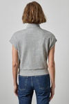 Zip Mock Neck Womens Top Heather Grey A2