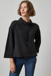 Easy Scrunch Neck Womens Top Black A1