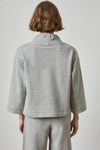 Easy Scrunch Neck Womens Top Heather Grey A2