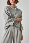 Easy Scrunch Neck Womens Top Heather Grey A3