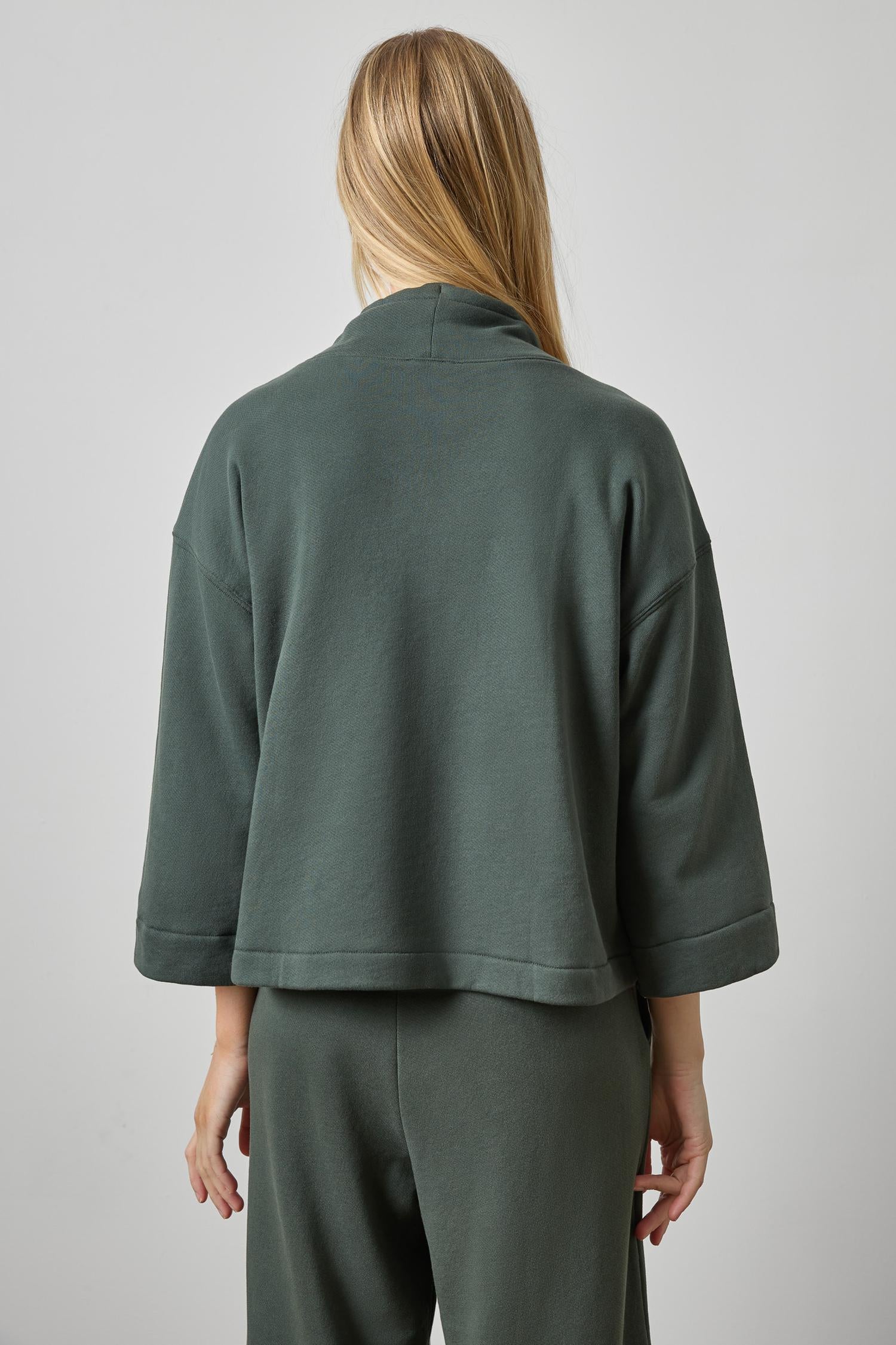 Easy Scrunch Neck Womens Top Mineral A2