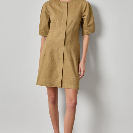 Washed Twill Full Sleeve Shirt Dress Womens Dress Barley A1