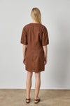 Washed Twill Full Sleeve Shirt Dress Womens Dress Chestnut A2