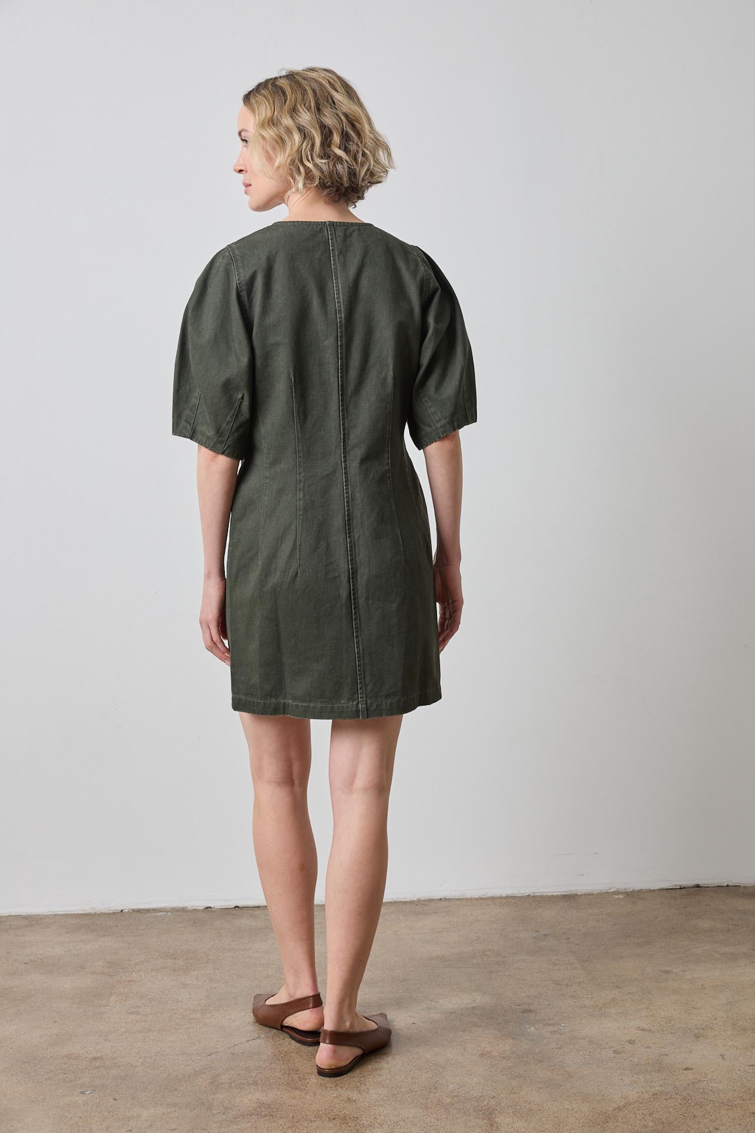 Washed Twill Full Sleeve Shirt Dress Womens Dress Juniper A3