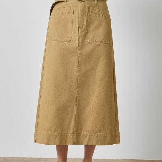 Washed Twill Utility Skirt Womens Skirt Barley A1