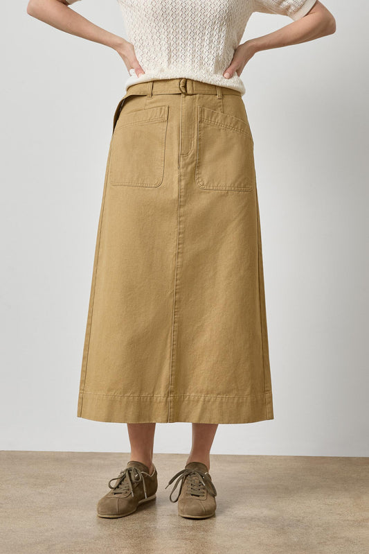 Washed Twill Utility Skirt Womens Skirt Barley A1