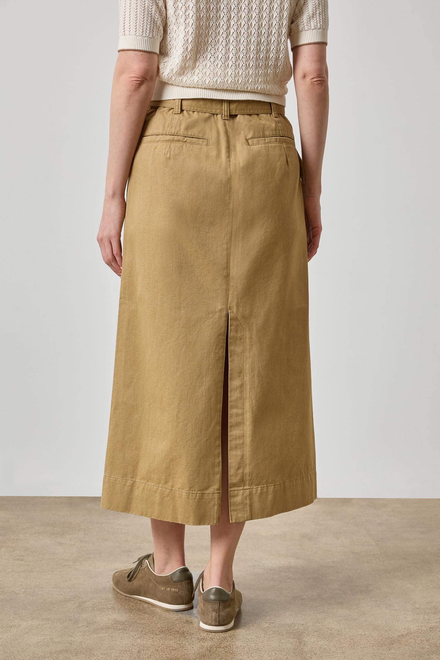 Washed Twill Utility Skirt Womens Skirt Barley A2