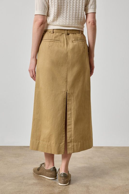 Washed Twill Utility Skirt Womens Skirt Barley A2