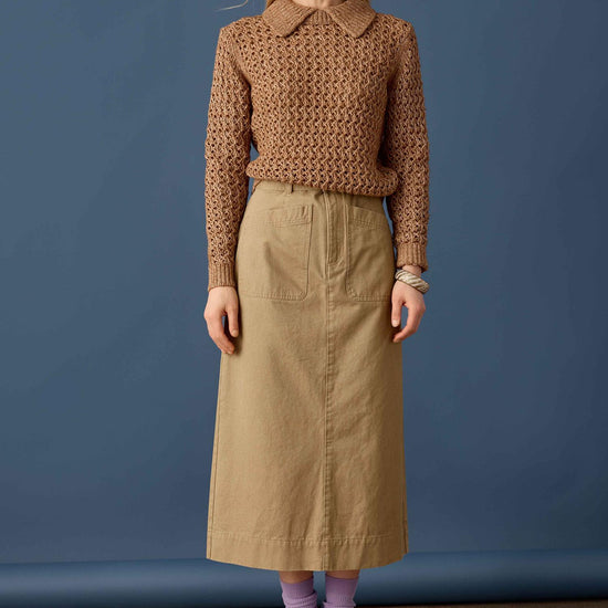 Washed Twill Utility Skirt Womens Skirt Barley C1