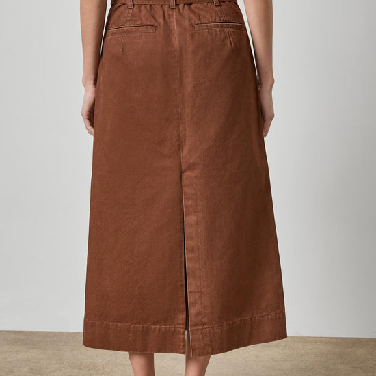 Washed Twill Utility Skirt Womens Skirt Chestnut A2