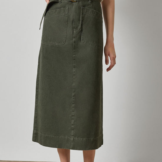 Washed Twill Utility Skirt Womens Skirt Juniper A1