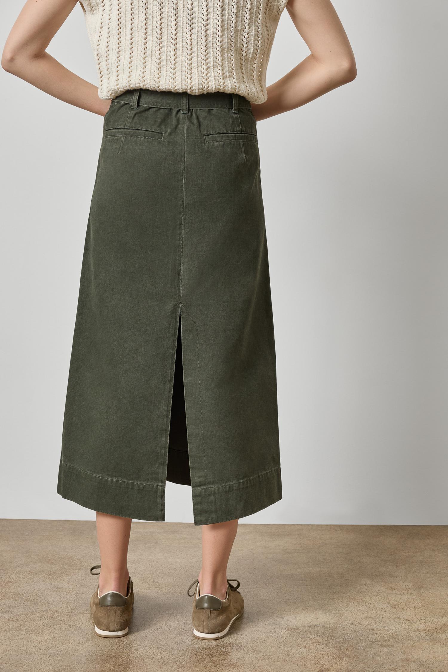 Washed Twill Utility Skirt Womens Skirt Juniper A2