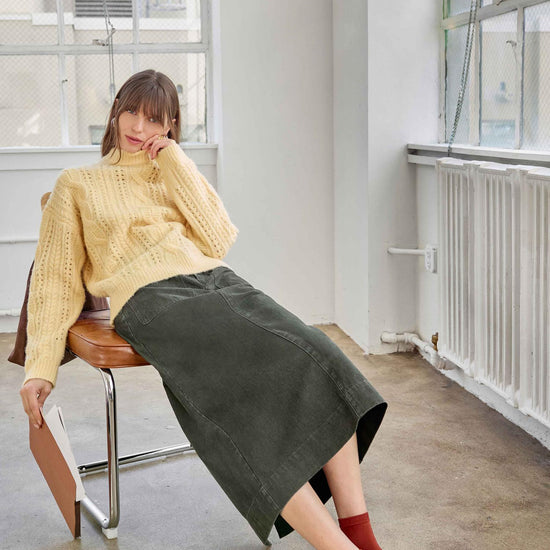 Washed Twill Utility Skirt Womens Skirt Juniper C1