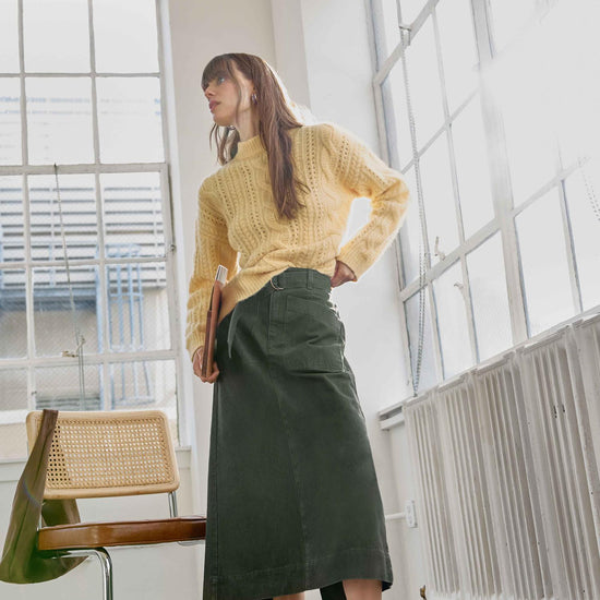 Washed Twill Utility Skirt Womens Skirt Juniper C2