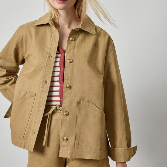 Washed Twill Pleat Back Jacket Womens Jacket Barley A1