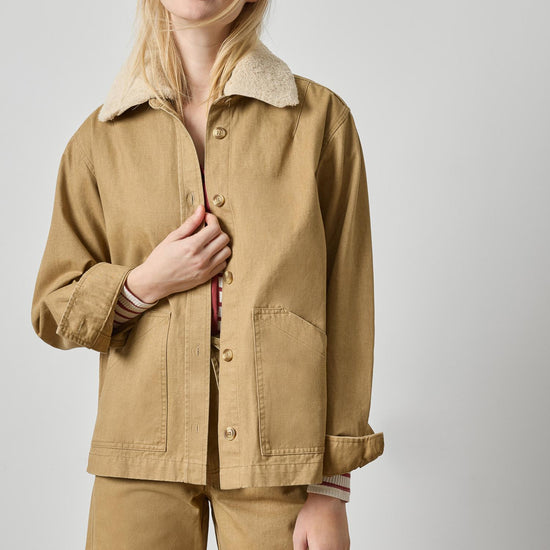 Washed Twill Pleat Back Jacket Womens Jacket Barley A3