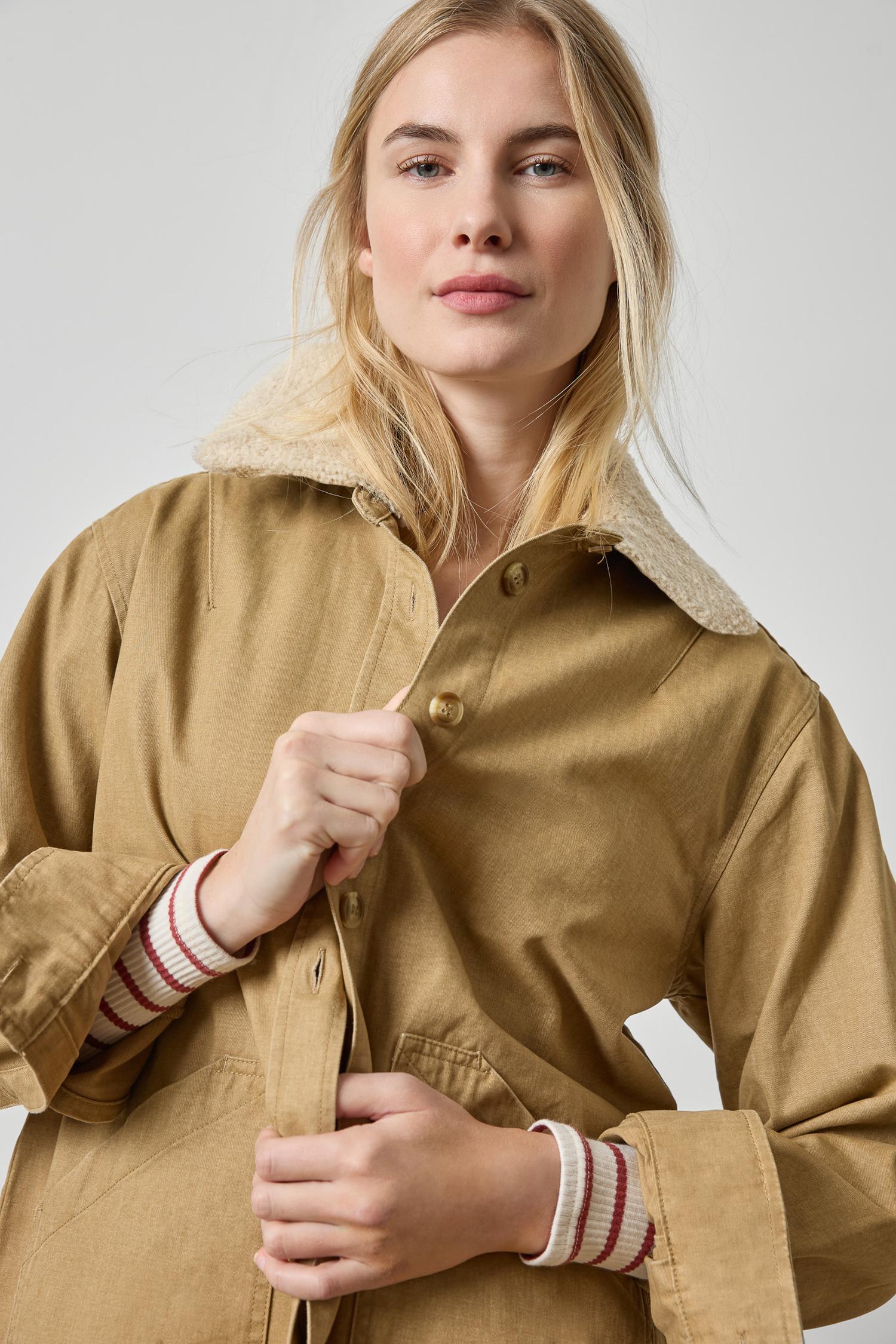 Washed Twill Pleat Back Jacket Womens Jacket Barley A4