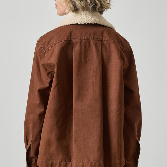 Washed Twill Pleat Back Jacket Womens Jacket Chestnut A2