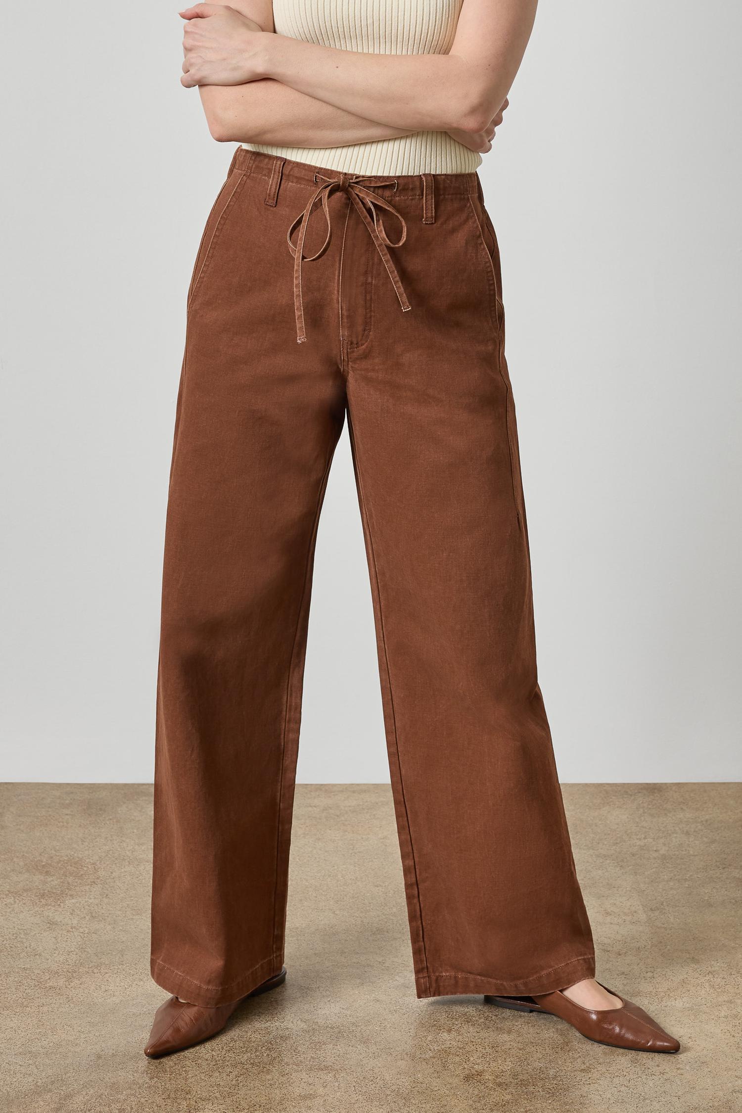 Washed Twill Pant Womens Pant Chestnut A1