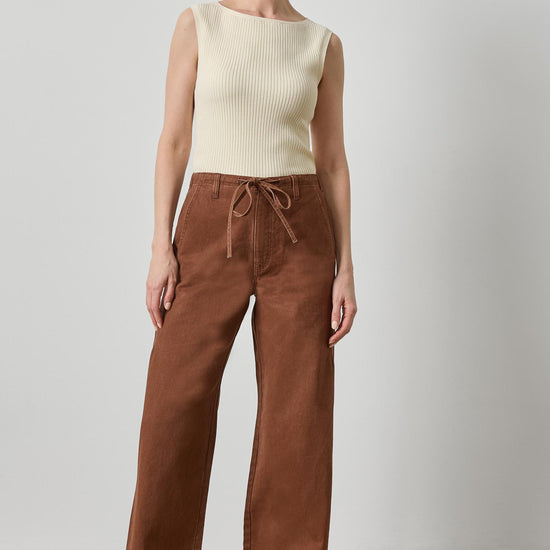 Washed Twill Pant Womens Pant Chestnut A3