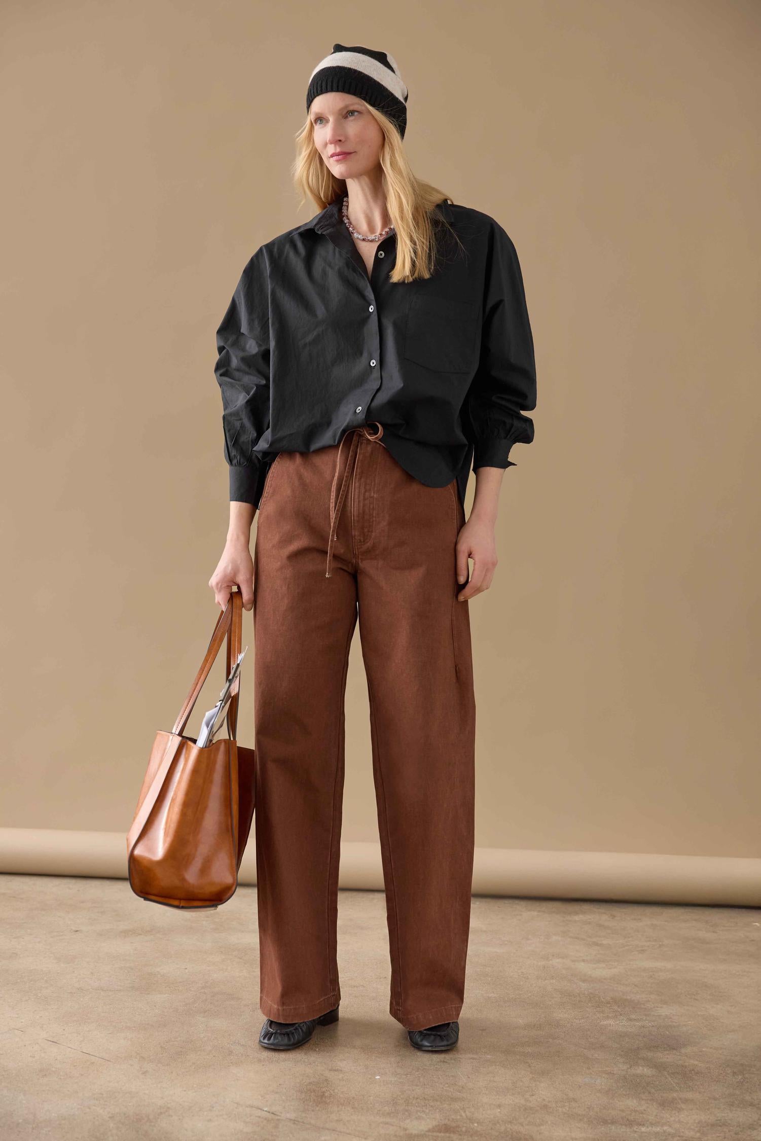 Washed Twill Pant Womens Pant Chestnut C1