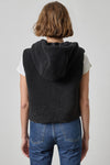 Hooded Sherpa Vest Womens Jacket Black A2