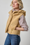 Hooded Sherpa Vest Womens Jacket Sable A3