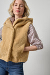 Hooded Sherpa Vest Womens Jacket Sable A4