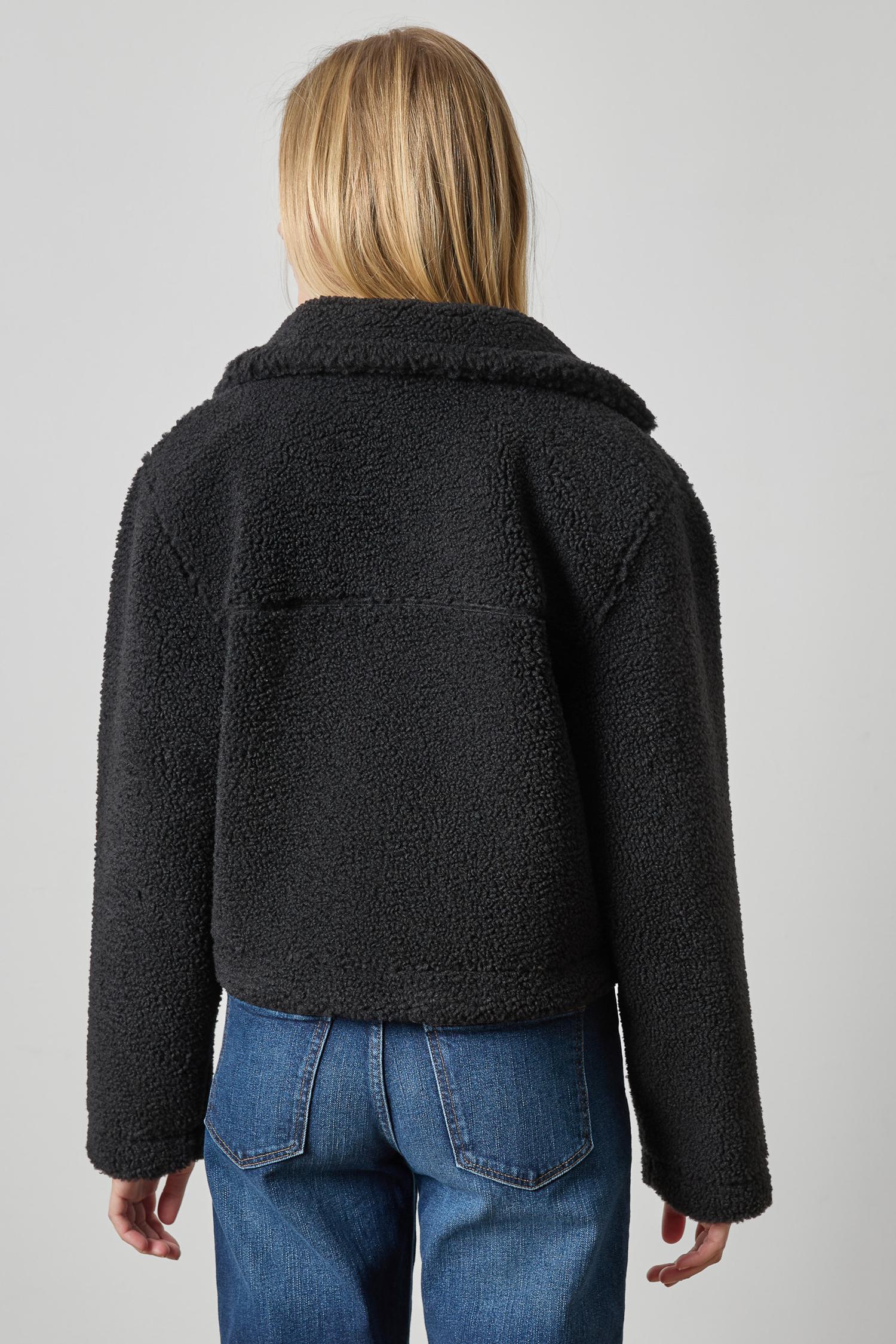 Sherpa Collared Jacket Womens Jacket Black A2