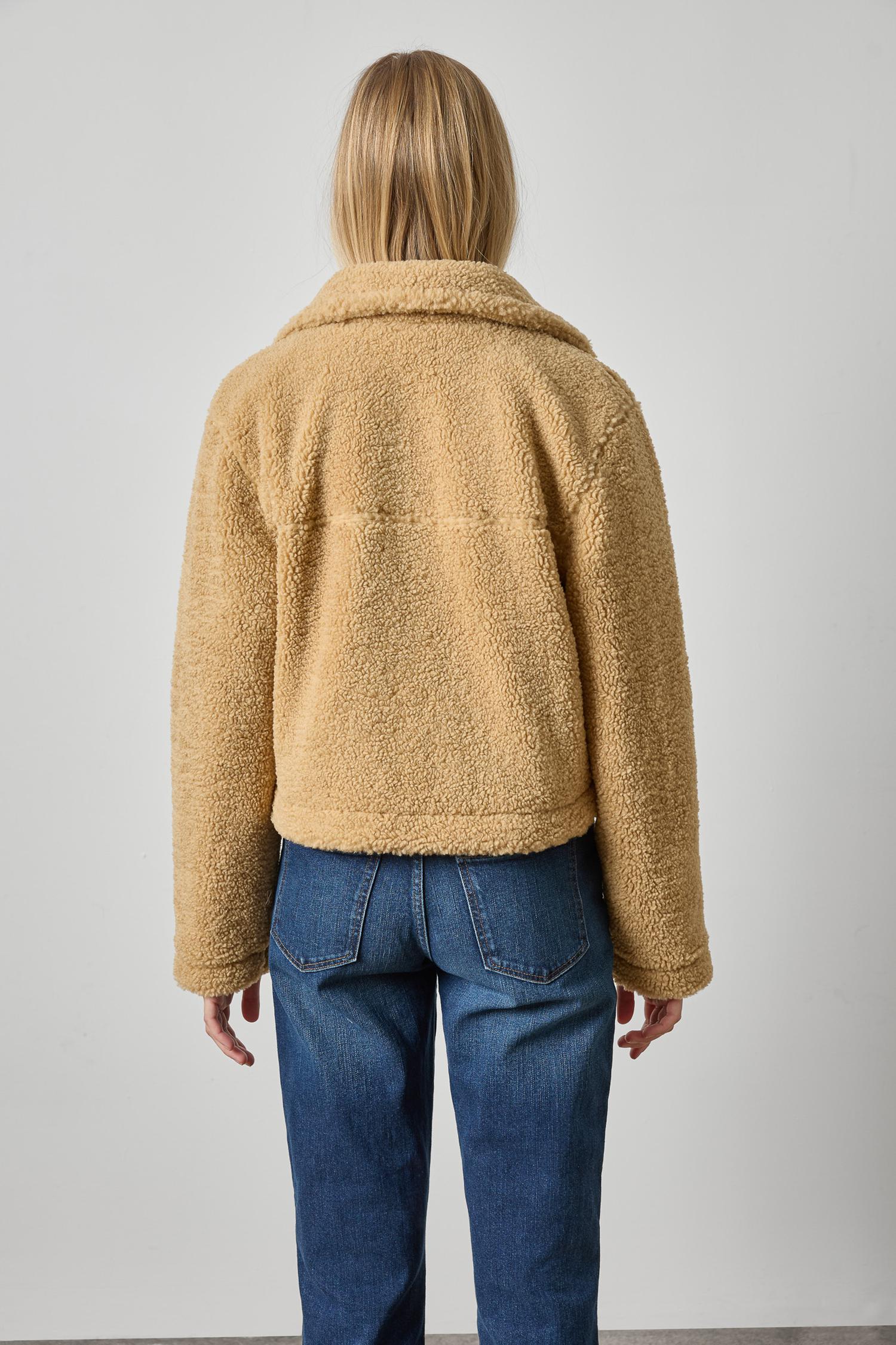 Sherpa Collared Jacket Womens Jacket Sable A2