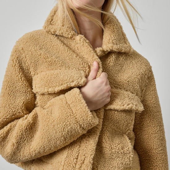 Sherpa Collared Jacket Womens Jacket Sable A3