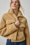 Sherpa Collared Jacket Womens Jacket Sable A3