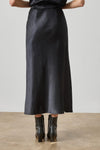 Slub Woven Bias Skirt Womens Skirt Black A2