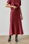Slub Woven Bias Skirt Womens Skirt Cabernet A1