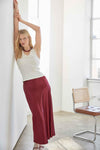 Slub Woven Bias Skirt Womens Skirt Cabernet C1