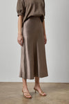 Slub Woven Bias Skirt Womens Skirt Shiitake A1